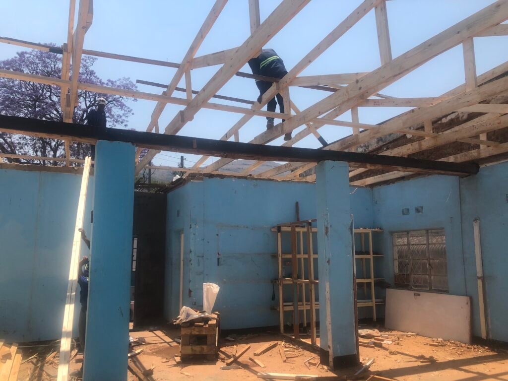 Roof of the biodiversity learning center in Chimanimani