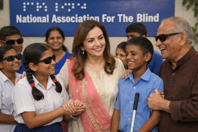 Nita Ambani meets children
