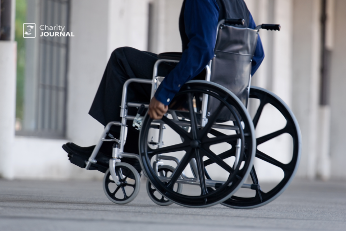 One of the wheelchairs provided by charities