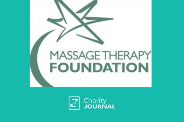 Logo featuring a stylized star and crescent design with the Massage Therapy Foundation Community Service Awards name in green text.