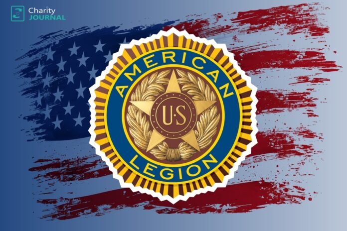 American Legion logo and US flag