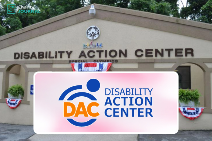 A Disability Action Center building, with a large sign reading 
