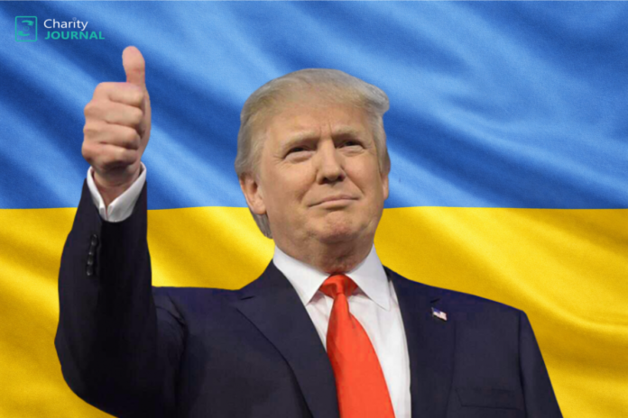 Donald Trump and Ukraine flag