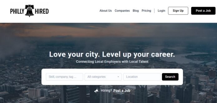 Philly Hired job board homepage