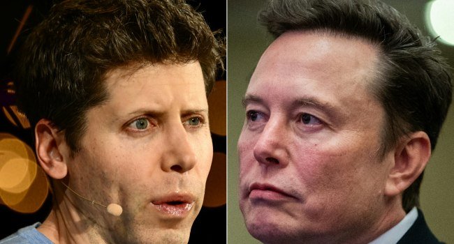 Pictures of Sam Altman and Elon Musk