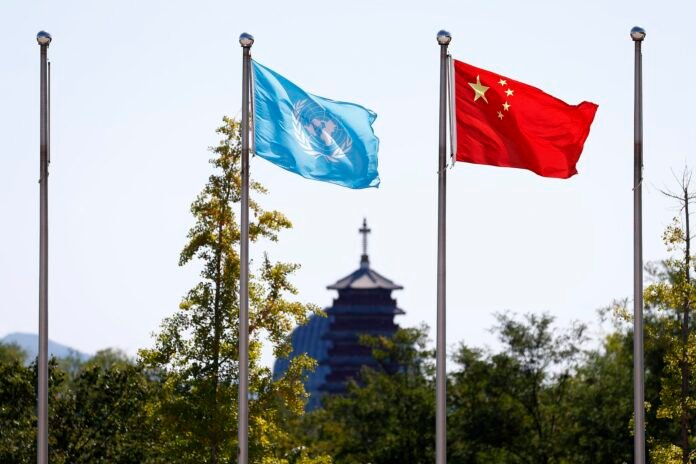 Unicef and China flags