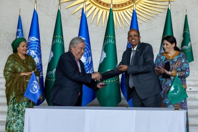 UN Secretary General and AU leaders