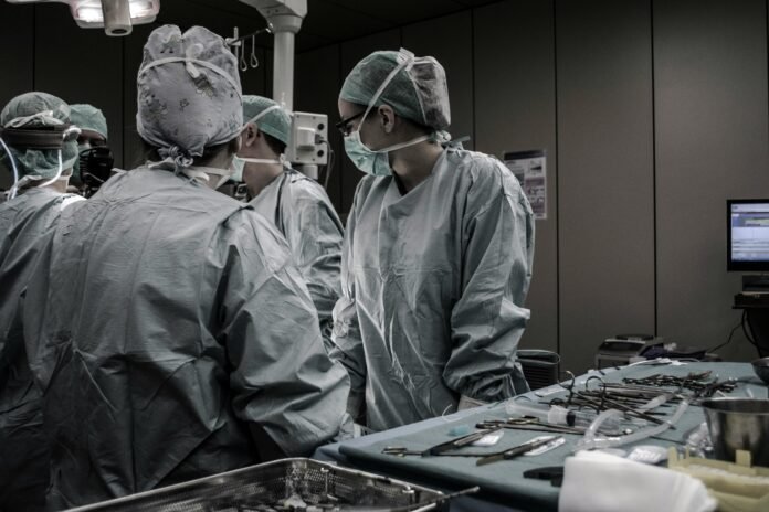 Doctors operatong on a patient