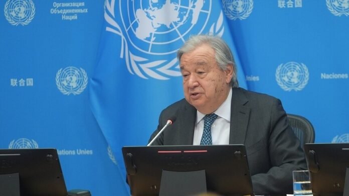 UN Secretary-General making a speech